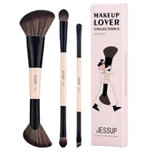Pędzle do makijażu - Jessup Makeup Lover Collection 6-in-3 Duo-End Travel Brush Collection zestaw 3 pędzli do makijażu 1507 3 szt. - miniaturka - grafika 1