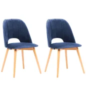 Krzesła - Zestaw 2 krzeseł z tkaniny velvet Tino, granatowy - miniaturka - grafika 1