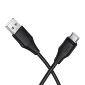 Kable USB - Kabel Silikonowy USB A do USB C Hoco 3A 1 m X124 czarny - miniaturka - grafika 1