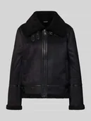 Płaszcze męskie - Kurtka o kroju regular fit z imitacji skóry z obszyciem z imitacji futra - miniaturka - grafika 1