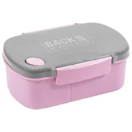 Lunch boxy - Derform, Śniadaniówka Backup 5 model B36, różowo-szara - miniaturka - grafika 1