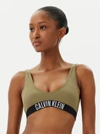 Stroje kąpielowe - Calvin Klein Swimwear Góra od bikini KW0KW02745 Zielony - miniaturka - grafika 1