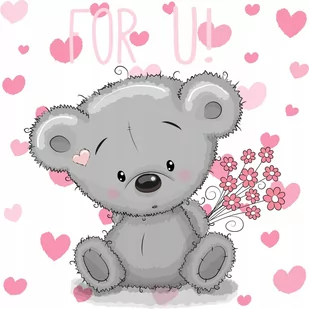 Naklejki ścienne dla dzieci mat Miś, Misie 54, 100x100 cm - Naklejki na ścianę - miniaturka - grafika 1