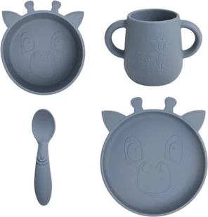 Silicone Food Set 4-Piece Lykke Giraffe - Bearing Sea - Miseczki i talerzyki dla dzieci - miniaturka - grafika 1