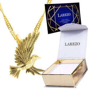 Złoty Naszyjnik 925 z Ptakiem Kolibrem Ptak Ptaszek Koliber Pozłacany 24K - Naszyjniki - miniaturka - grafika 1