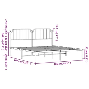 Metalowa rama łóżka z wezgłowiem, biała, 200x200 cm Lumarko! - Łóżka - miniaturka - grafika 7