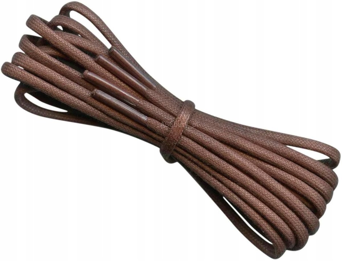 BRĄZOWE Okrągłe Sznurówki do Butów Sznurowadła WOSKOWANE Trekkingowe 90 cm