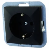 Gniazdka elektryczne - Abex Perła czarny mat gniazdo pojedyncze SCHUKO PT-17P PT-17P-czarny mat - miniaturka - grafika 1