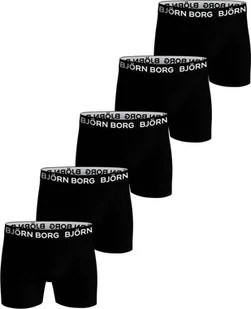 BJÖRN BORG bokserki męskie, 5-pak - Spodnie, bawełna stretch, logo w pasie czarny M - Majtki męskie - miniaturka - grafika 1