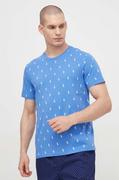 Piżamy męskie - Polo Ralph Lauren t-shirt piżamowy bawełniany kolor niebieski wzorzysta - miniaturka - grafika 1