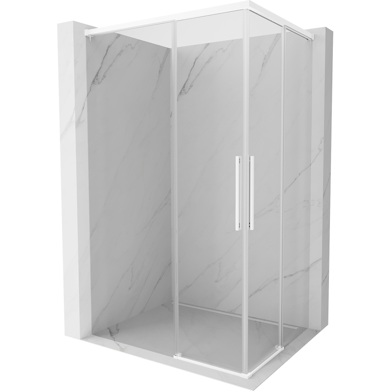Mexen Rox Duo kabina prysznicowa rozsuwana 85 x 80 cm, transparent, biała - 8C2D-085-080-20-00
