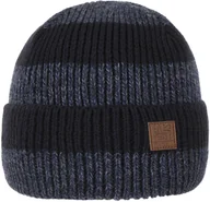 Czapki dla dzieci - Czapka Dzianinowa Melange Kids by maximo, ciemnoniebieski, 55 cm - miniaturka - grafika 1