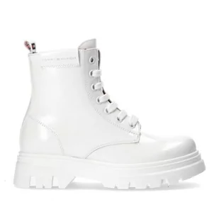 Buty Tommy Hilfiger Lacu Up Bootie W T4A5-33039-1453100-100 białe - Glany damskie - miniaturka - grafika 1