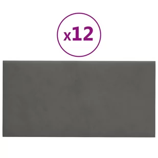 Lumarko Panele ścienne, 12 szt, ciemnoszare, 60x30 cm, aksamit, 2,16 m²! - Panele ścienne i boazeria - miniaturka - grafika 3