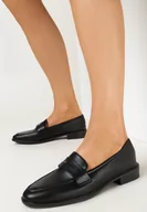 Mokasyny damskie - Czarne Mokasyny Meteris - miniaturka - grafika 1