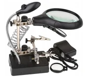 Mikroskopy i lupy - Chwytaki z Lupą 62mm Trzecia Ręka do Lutowania Led - miniaturka - grafika 1