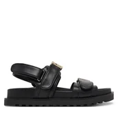 Sandały damskie - Sandały Guess FLJFBL ELE03 Czarny - miniaturka - grafika 1