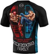 Koszulki sportowe męskie - Octagon Rashguard Krótki Rękaw PREMIUM Kickboxing Family - miniaturka - grafika 1