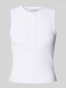 Top o kroju slim fit z zaznaczoną listwą guzikową - Koszulki i topy damskie - miniaturka - grafika 1