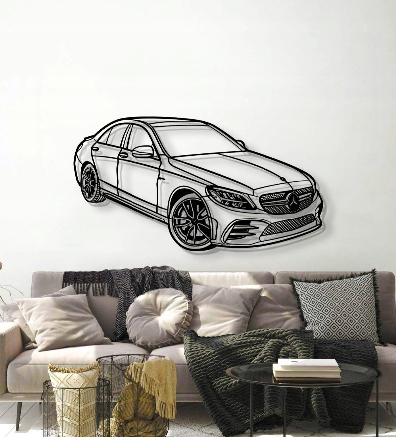 DEKORACJA ścienna Obraz Samochód MERCEDES C43 AMG 2020