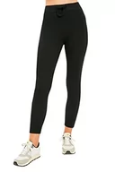 Legginsy - Trendyol Legginsy sportowe - fioletowe - gładkie, Czarny, S - miniaturka - grafika 1