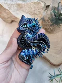 Broszki - Ręcznie robiona broszka smok - miniaturka - grafika 1