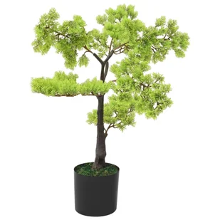 Sztuczne bonsai z cyprysu, z doniczką, 60 cm, zielone - Sztuczne kwiaty - miniaturka - grafika 1