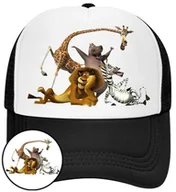 Czapki i chusty sportowe męskie - Czapka z Daszkiem Madagaskar Czarna z Nadrukiem Siatka Bejsbolówka - miniaturka - grafika 1