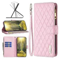 Etui i futerały do telefonów - Kompatybilny z Samsung Galaxy A53 5G PU Leather Flip Folio Zipper Wallet Etui na telefon z 9 miejscami na karty Pokrowiec na pasek Różowy - miniaturka - grafika 1