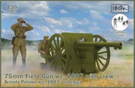 Kolekcjonerskie modele pojazdów - Ibg Model do sklejania Armata 75mm Field Gun wz.1897 z figurkami GXP-733502 - miniaturka - grafika 1
