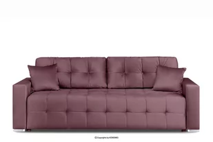 Sofa 3 osobowa rozkładana glamour pikowana różowa BASIM Konsimo - Sofy i kanapy - miniaturka - grafika 1