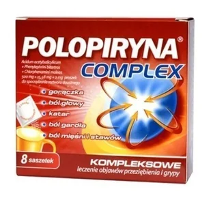 Polpharma Polopiryna complex x 8 sasz - Przeziębienie i grypa - miniaturka - grafika 1