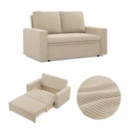 Sofy i kanapy - Kanapa z Funkcją Spania Rozkładana Wersalka do Salonu sofa Neo Beżowa - miniaturka - grafika 1