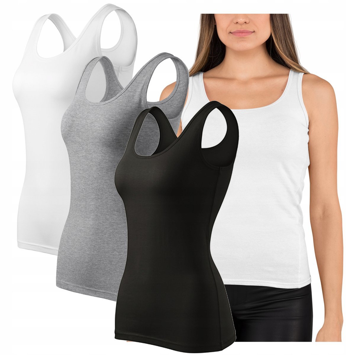 SPORTOWY TOP DAMSKI BOKSERKA RAMIĄCZKA 3 SZT