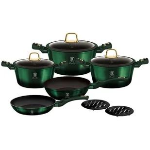 Berlinger Haus 10-częściowy komplet kuchenny Emerald Collection - Zestawy garnków i patelni - miniaturka - grafika 1