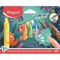 Kredki Jumbo Jungle Fever świecowe 12szt MAPED - Przybory szkolne - miniaturka - grafika 1