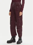 Spodnie damskie - G-Star Raw Spodnie materiałowe Cargo 3D D27025-D388 Fioletowy Boyfriend Fit - miniaturka - grafika 1