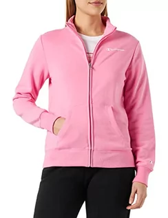 Bluzy damskie - Champion Damska bluza Legacy American Classics Powerblend Terry z małym logo na zamek błyskawiczny, różowy (Hot Pink), XL - grafika 1