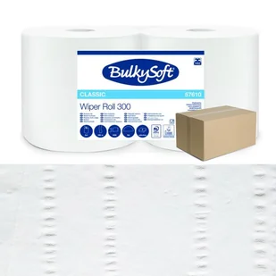 Czyściwo papierowe długie 300m gładkie bez kleju 2 warstwy Bulkysoft Premium do przeszkleń 6 rolek - Meble i wyposażenie gabinetów medycznych - miniaturka - grafika 1