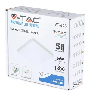 Panel LED ADJUSTABLE VT-625SQ CHIP 24W 4000K 1800lm 223x32mm Kwadrat 743 - Lampy sufitowe - miniaturka - grafika 2