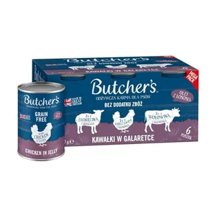 Butchers Original Recipe in Jelly mix smaków z wątróbką lub nerkami kawałki w galaretce karma dla psa 6 x 400g' - Mokra karma dla psów - miniaturka - grafika 4
