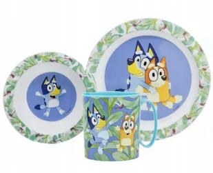Bingo i Bluey zestaw śniadaniowy Blue talerz miska kubek z uchem 350ml - Zestawy naczyń dla dzieci - miniaturka - grafika 1