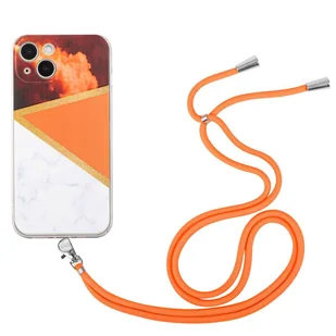 König Design Etui kompatybilne z Apple iPhone 13 mini Plastikowe etui na telefon komórkowy z łańcuszkiem - Etui na telefon komórkowy Pomarańczowy - Etui i futerały do telefonów - miniaturka - grafika 1