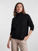 Swetry damskie - YAS Golf 26030703 Czarny Loose Fit - miniaturka - grafika 1