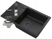 Zlewozmywaki - Granitan Zlew Granitowy Louis Granit Ociekacz Syfon Czarny - miniaturka - grafika 1