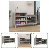 Szafki na buty - The Living Store stojak na buty betonowy szary 102x36x60 cm materiał drewnopochodny - miniaturka - grafika 1