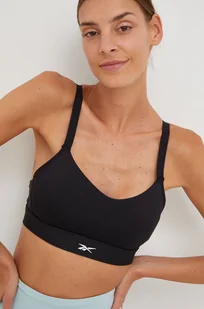 Reebok biustonosz sportowy Lux kolor czarny gładki - Bielizna sportowa damska - miniaturka - grafika 1
