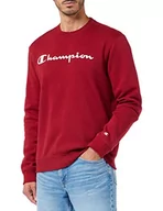 Bluzy męskie - Champion Męska bluza z kapturem American Classics Fall Fleece Big Logo Crewneck, karminowoczerwony, XL - miniaturka - grafika 1
