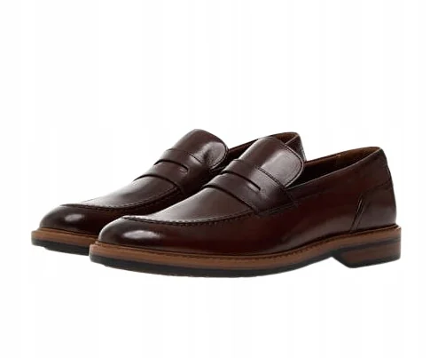 CLARKS PÓŁBUTY SKÓRZANE MĘSKIE WSUWANE BRĄZOWE 45 1Ż4D