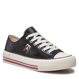 Buty dla chłopców - Trampki TOMMY HILFIGER - Low Cut Lace-Up Sneaker T3A9-32287-1355 S Black 999 - grafika 1